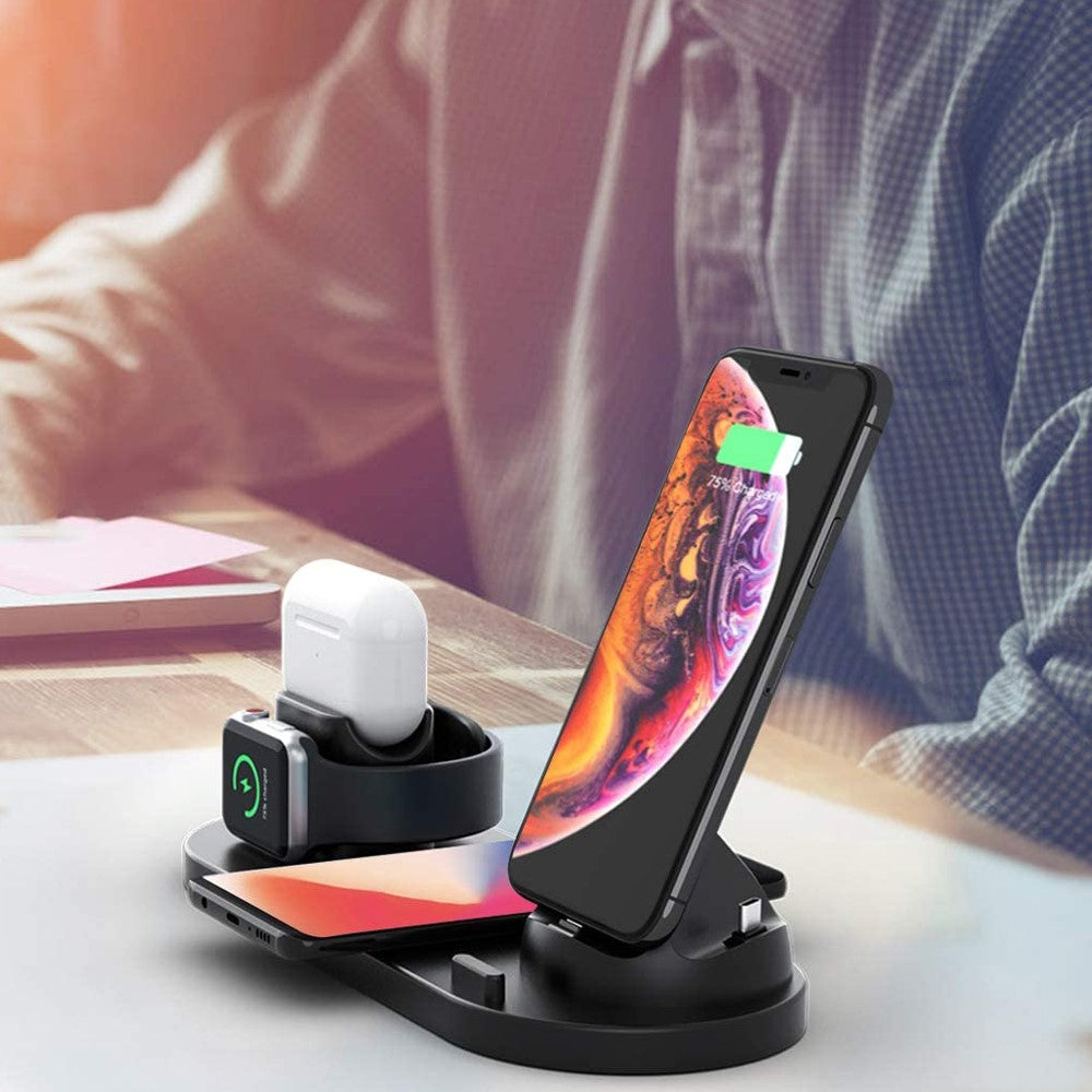 UD15-C 3-in-1 Multifunctional Wireless Charger Charging Dock Station Holder Stand for Apple iPhone/Android Device /Type-C Device