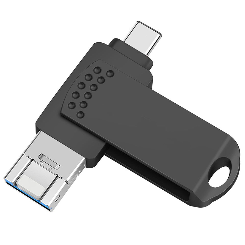 RICHWELL 256GB Swivel Memory Stick, Type C/Lightning/USB 3 in 1 Thumb Drive USB 3.0 Flash Drive