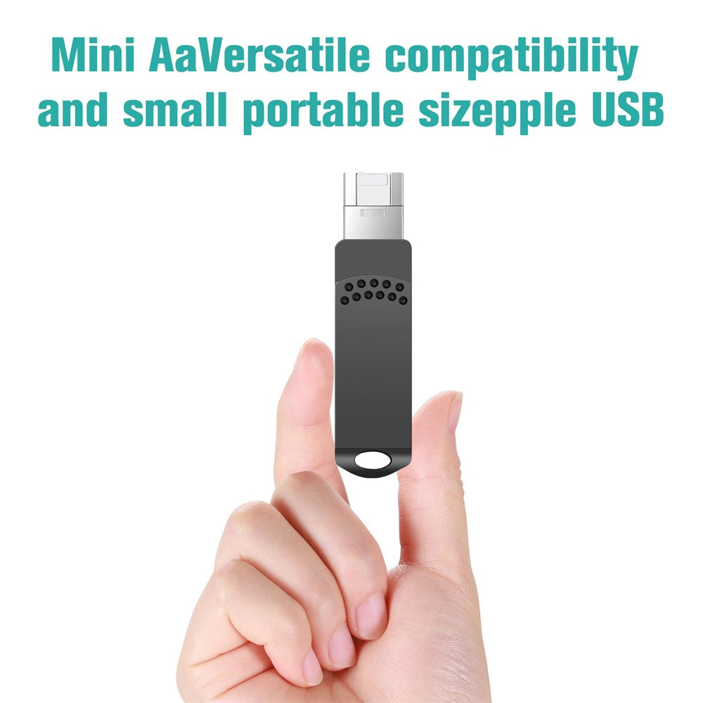 RICHWELL 256GB Swivel Memory Stick, Type C/Lightning/USB 3 in 1 Thumb Drive USB 3.0 Flash Drive