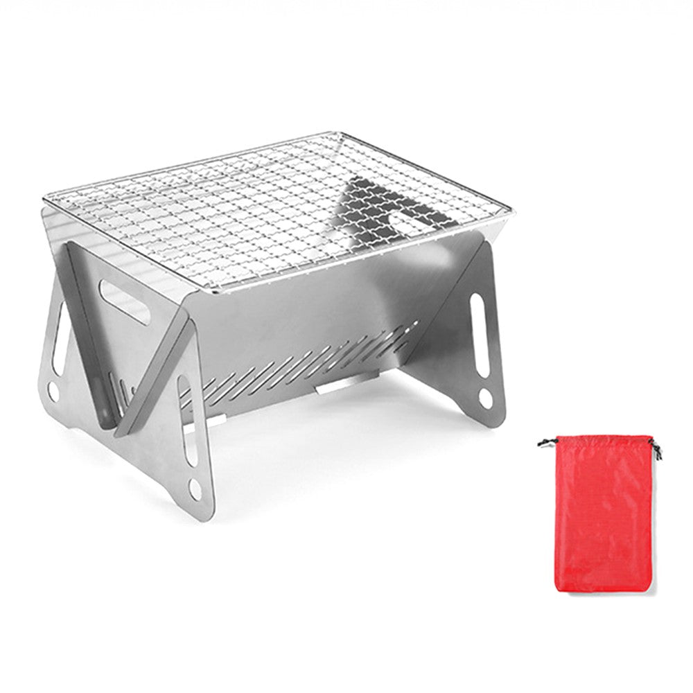 HALIN Outdoor Stainless Steel Barbecue Charcoal Grill Folding Camping Picnic BBQ Stove