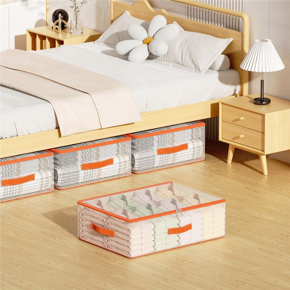 50 x 40 x 15cm Under Bed Storage Bag PVC Clear Organizer for Clothes Bedding Toys Dust-Proof