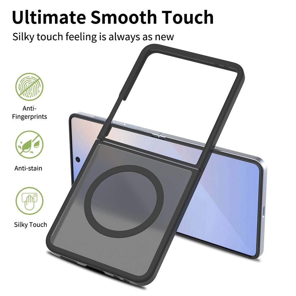 For Samsung Galaxy Z Flip7 5G Case Compatible with MagSafe TPU Frame Acrylic Back Phone Cover Skin Touch