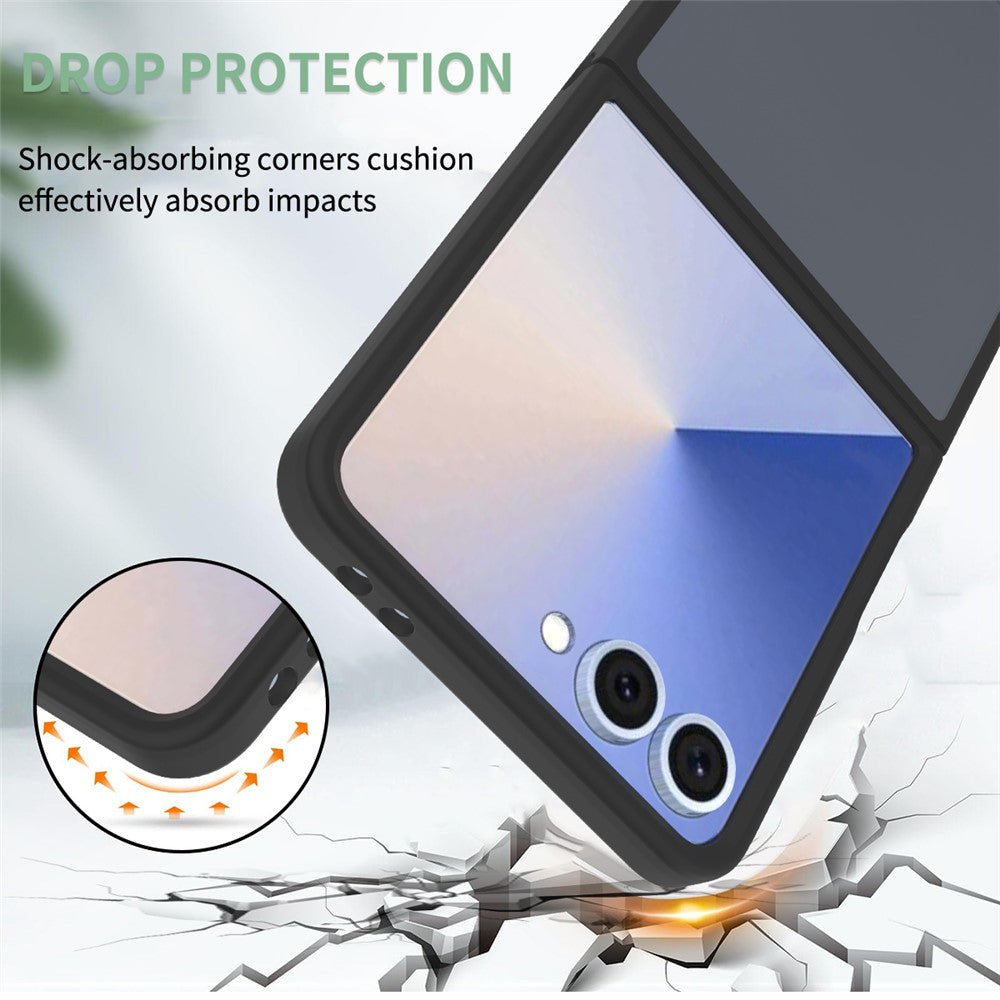 For Samsung Galaxy Z Flip7 5G Case Compatible with MagSafe TPU Frame Acrylic Back Phone Cover Skin Touch