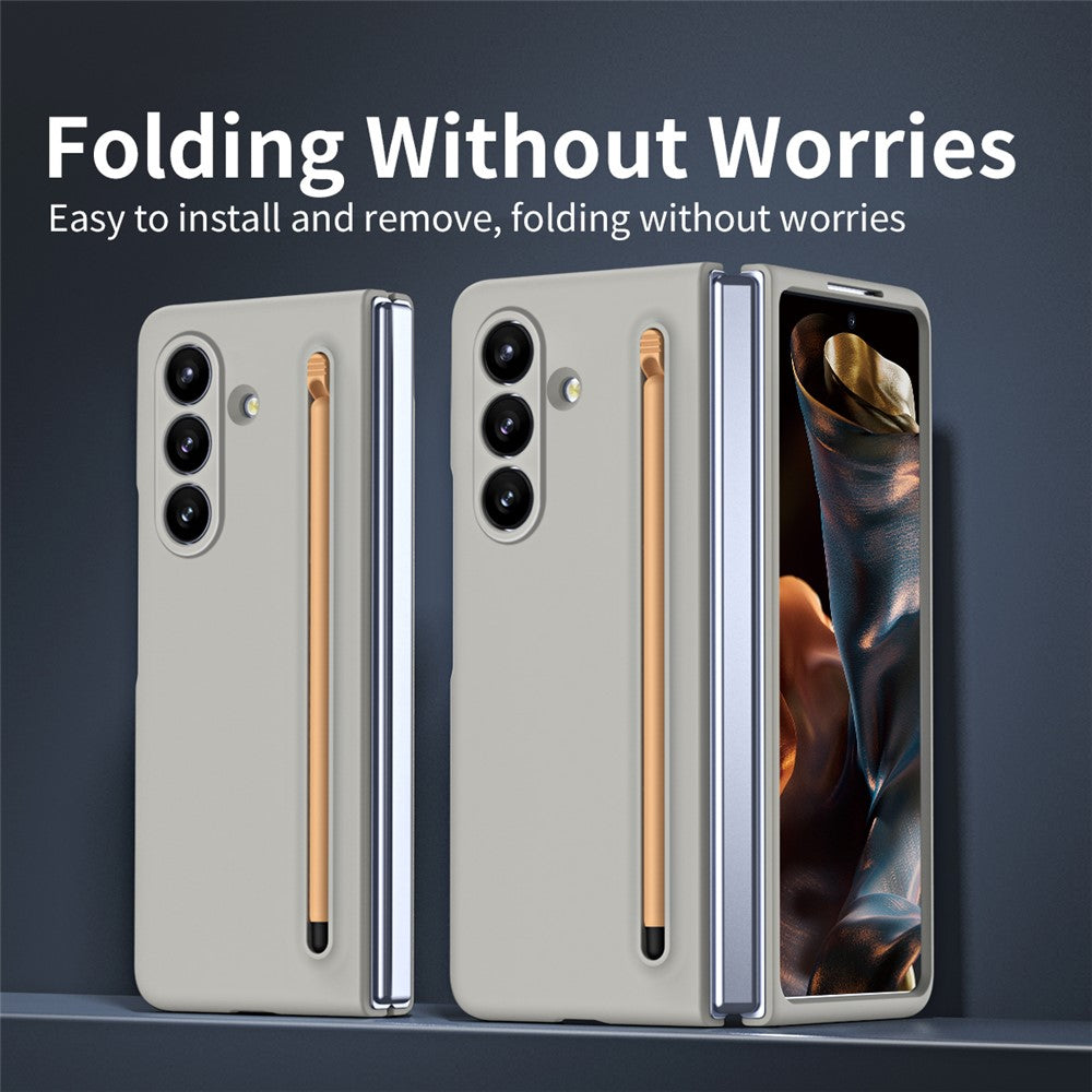 For Samsung Galaxy Z Fold7 5G Phone Case with Tempered Glass Film Hard PC Back Cover with Stylus