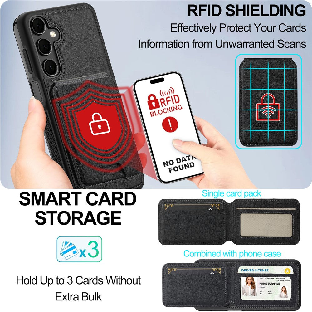LC.IMEEKE L3 For Samsung Galaxy A17 5G Magnetic Case Detachable Card Holder Leather TPU Mobile Cover