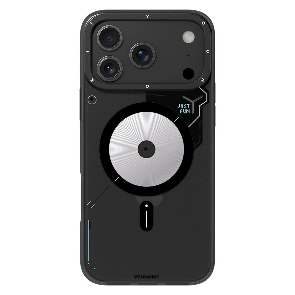 YOUNGKIT For iPhone 17 Pro Max Case Compatible with MagSafe Unique Disc Design TPU + PC Phone Back Cover