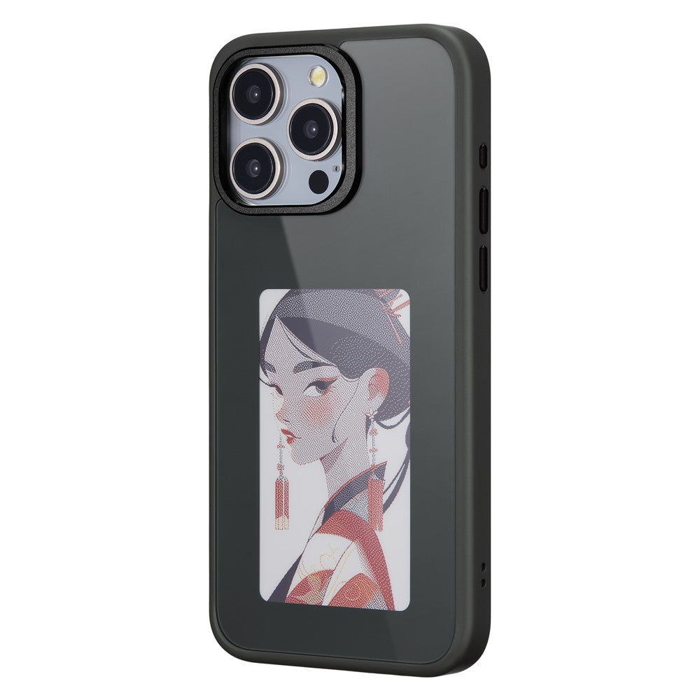 For iPhone 13 Pro E Ink Cover 4-Color Display Phone Case NFC Projection Customized Pattern