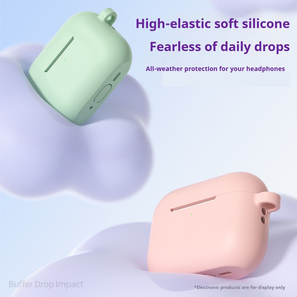 For AirPods Pro 3 Silicone Case Soft Wireless Earbud Organizer Cover with Carabiner