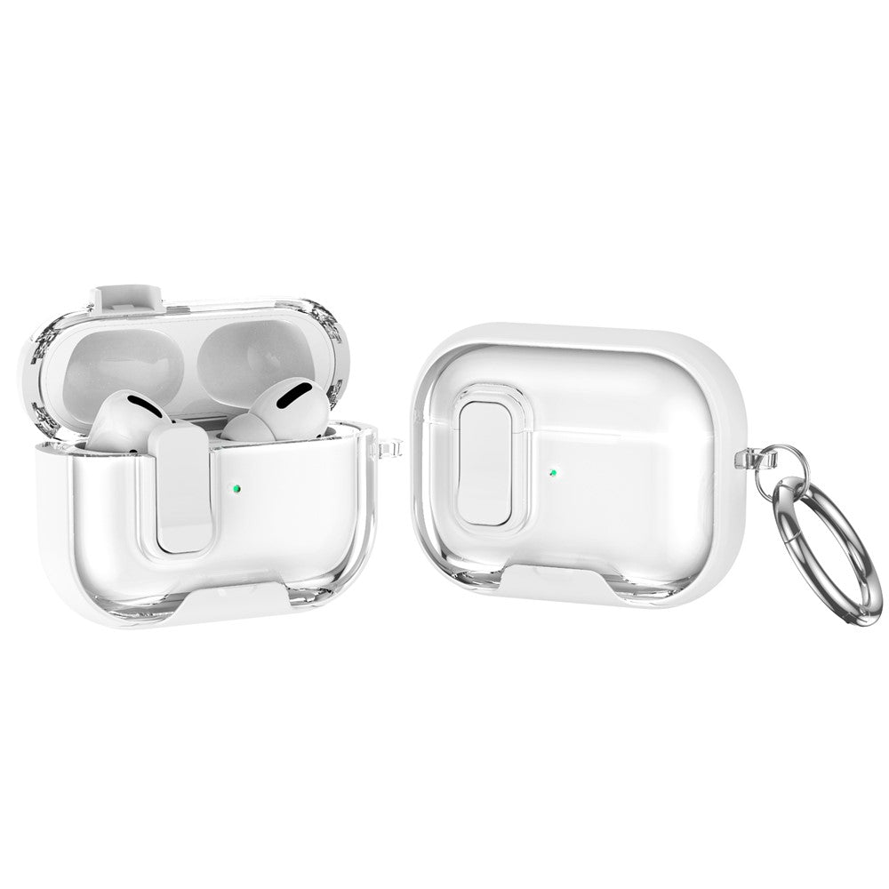 For AirPods Pro 2 Case TPU PC Earbuds Protective Cover with Switch / Stand / Carrying Hook