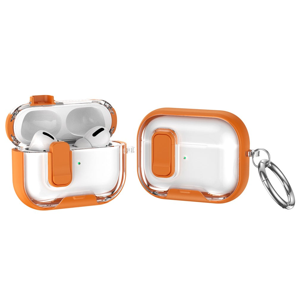 For AirPods Pro 2 Case TPU PC Earbuds Protective Cover with Switch / Stand / Carrying Hook