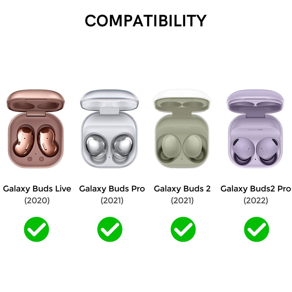AHASTYLE DD-WG01 IMD Earphone Case for Samsung Galaxy Buds Pro / Buds Live / Buds2 / Buds Pro 2 , Hard PC Full Body Protection Cover