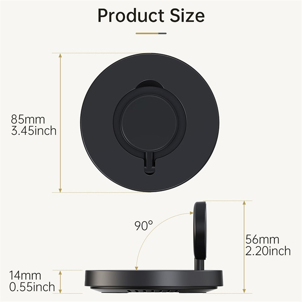 V17S Foldable Charging Station for Samsung Galaxy Watch , Vertical Magnetic Wireless Charger Stand ABS Charging Dock