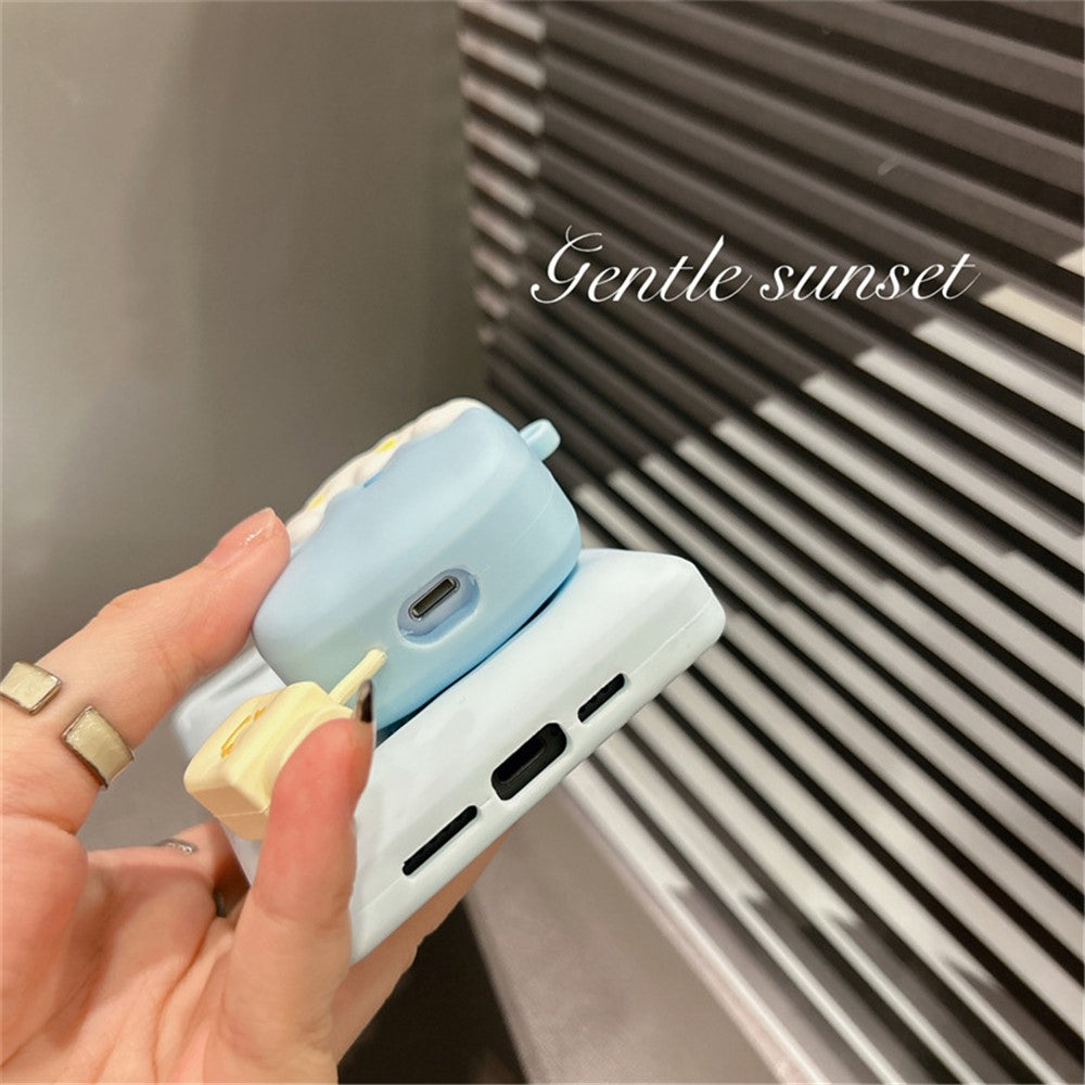 For Apple AirPods 3 Cartoon Ice Cream Design Earphone Cover Silicone Drop-proof Case with Anti-lost Buckle