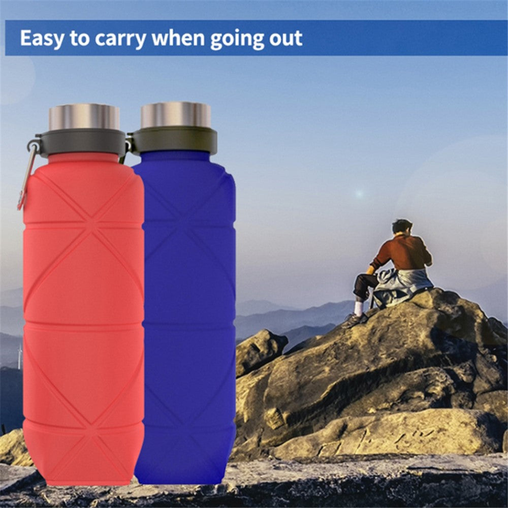 700ML Portable Folding Silicone Water Bottle Outdoor Travel Collapsible Drinking Cup (BPA Free, FDA Certified)