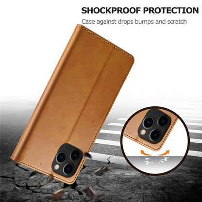 LC.IMEEKE Shockproof PU Leather Phone Shell with Stand Wallet Design for iPhone 13 Pro Max 6.7 inch