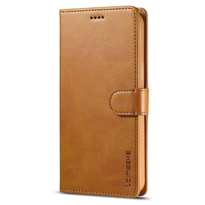 LC.IMEEKE Shockproof PU Leather Phone Shell with Stand Wallet Design for iPhone 13 Pro Max 6.7 inch