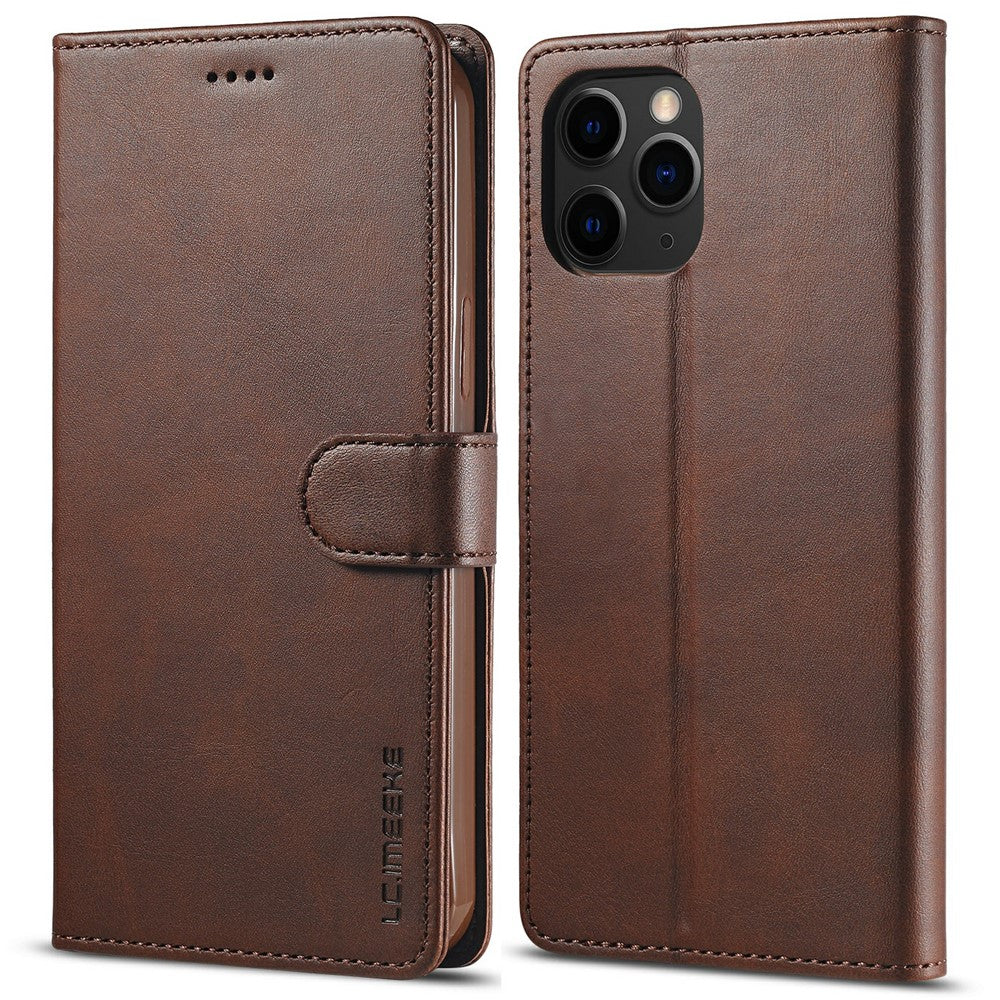 LC.IMEEKE Shockproof PU Leather Phone Shell with Stand Wallet Design for iPhone 13 Pro Max 6.7 inch