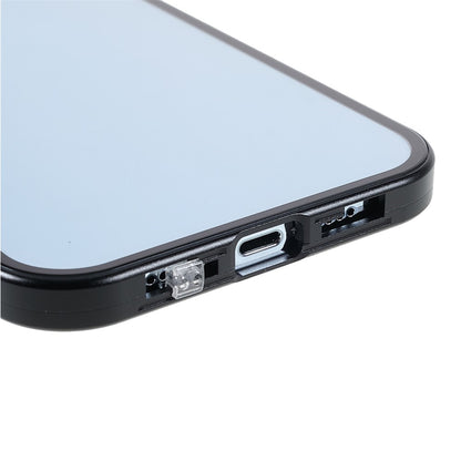 Drop-proof Double-sided Bright and Clear Tempered Glass + Magnetic Metal Frame Phone Case for iPhone 13 Pro 6.1 inch