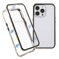 Drop-proof Double-sided Bright and Clear Tempered Glass + Magnetic Metal Frame Phone Case for iPhone 13 Pro 6.1 inch
