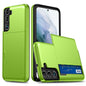 For Samsung Galaxy S22 5G Slide Card Holder Anti-drop Smartphone Case Light Slim Stylish PC + TPU Hybrid Phone Cover