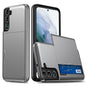 For Samsung Galaxy S22 5G Slide Card Holder Anti-drop Smartphone Case Light Slim Stylish PC + TPU Hybrid Phone Cover
