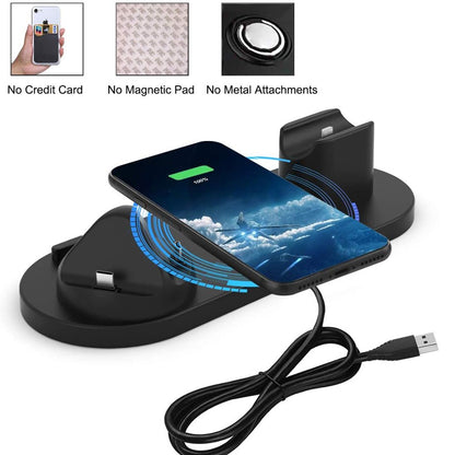 UD15-C 3-in-1 Multifunctional Wireless Charger Charging Dock Station Holder Stand for Apple iPhone/Android Device /Type-C Device
