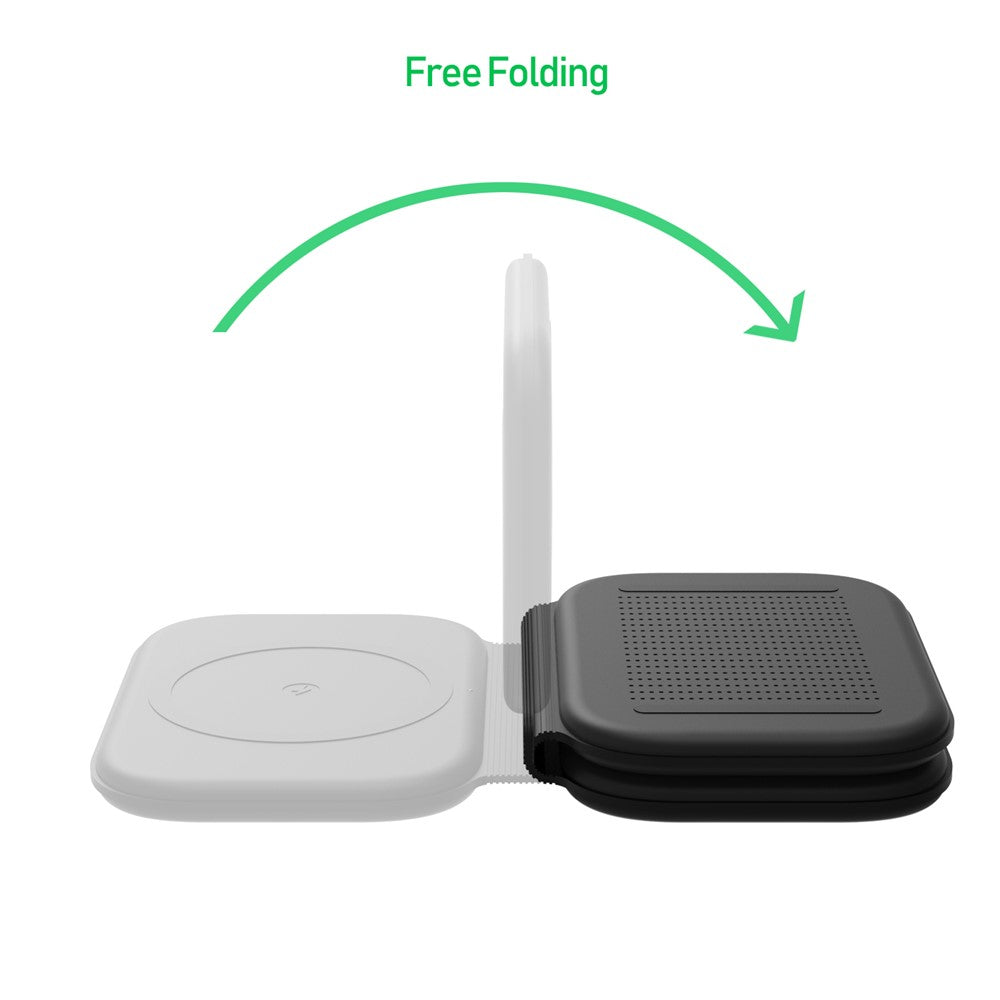 F20 Magnetic Folding 3 in1 Wireless Fast Charging Station for iPhone Apple Watch AirPods Samsung Galaxy Buds