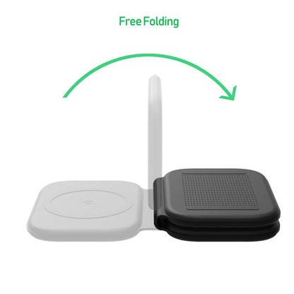 F20 Magnetic Folding 3 in1 Wireless Fast Charging Station for iPhone Apple Watch AirPods Samsung Galaxy Buds