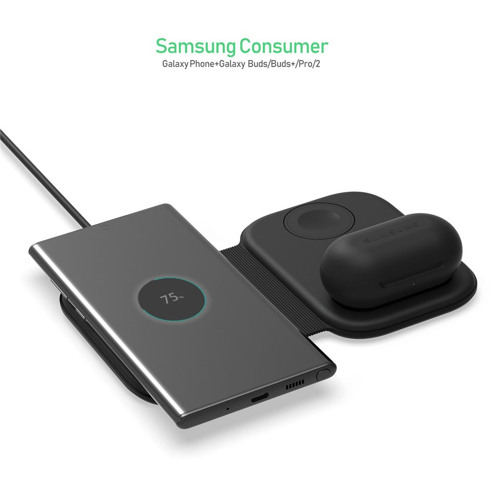 F20 Magnetic Folding 3 in1 Wireless Fast Charging Station for iPhone Apple Watch AirPods Samsung Galaxy Buds