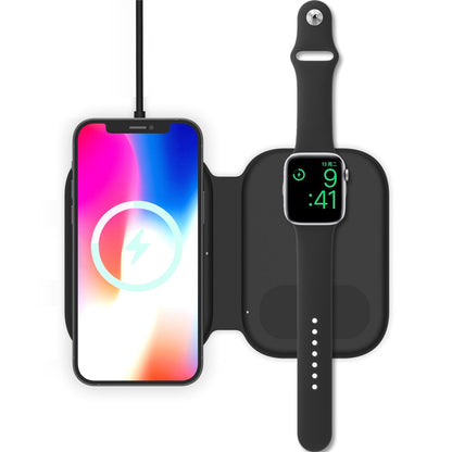 F20 Magnetic Folding 3 in1 Wireless Fast Charging Station for iPhone Apple Watch AirPods Samsung Galaxy Buds