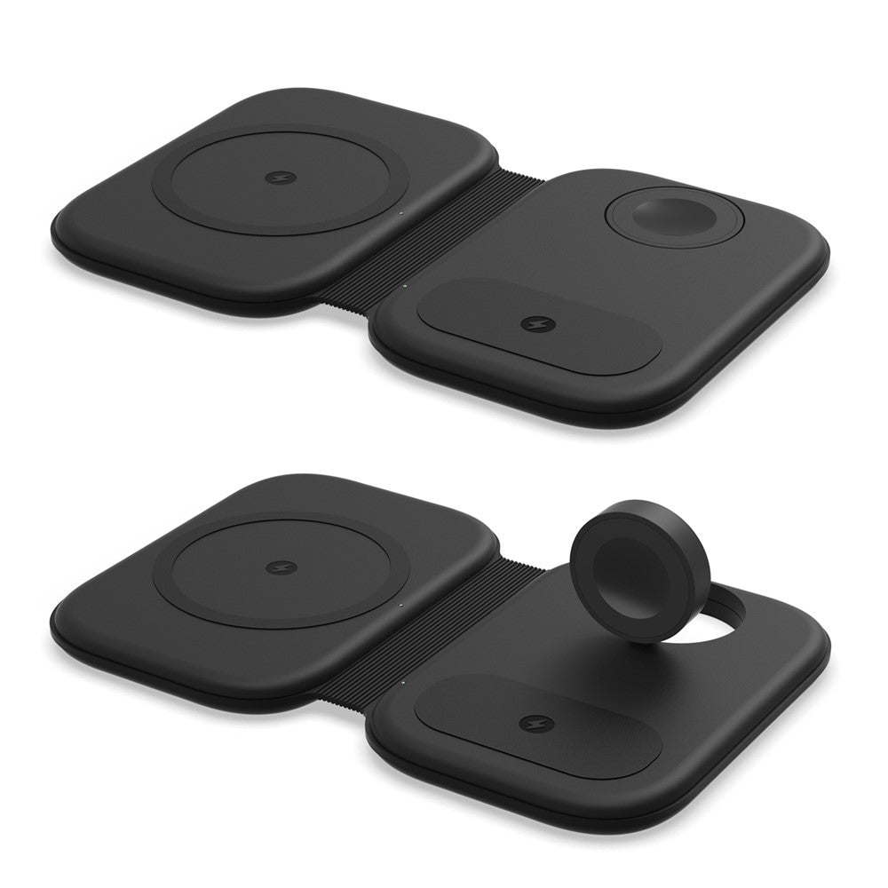 F20 Magnetic Folding 3 in1 Wireless Fast Charging Station for iPhone Apple Watch AirPods Samsung Galaxy Buds
