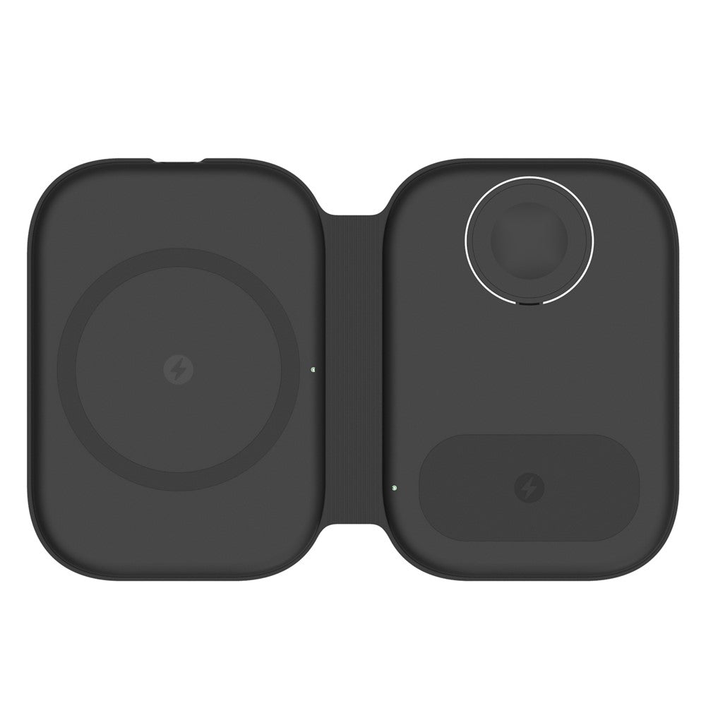 F20 Magnetic Folding 3 in1 Wireless Fast Charging Station for iPhone Apple Watch AirPods Samsung Galaxy Buds