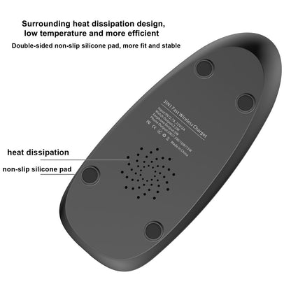 V9 3 in 1 Magnetic Foldable Wireless Charger Charging Dock Station with LED Light for iPhone 12 Pro Max Samsung