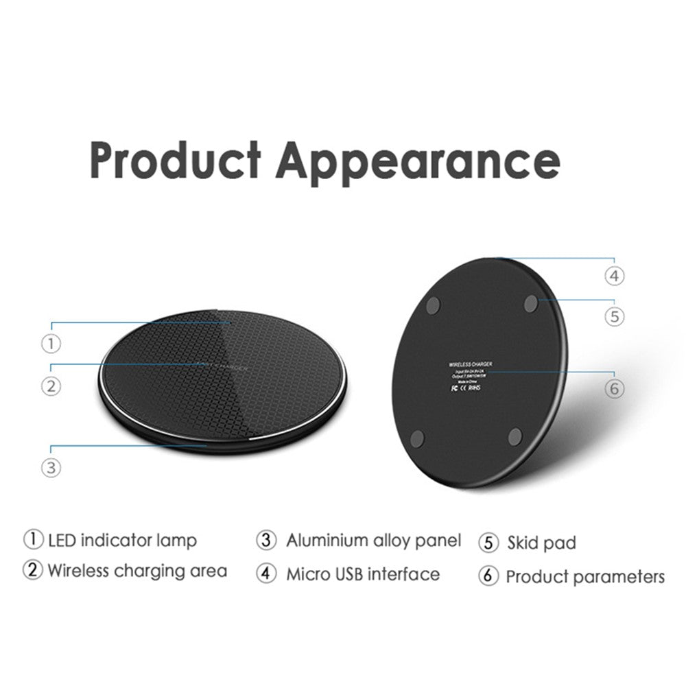 Q25 10W Fast Wireless Charger Qi Smart Lightweight Portable Charging Station for iPhone Series
