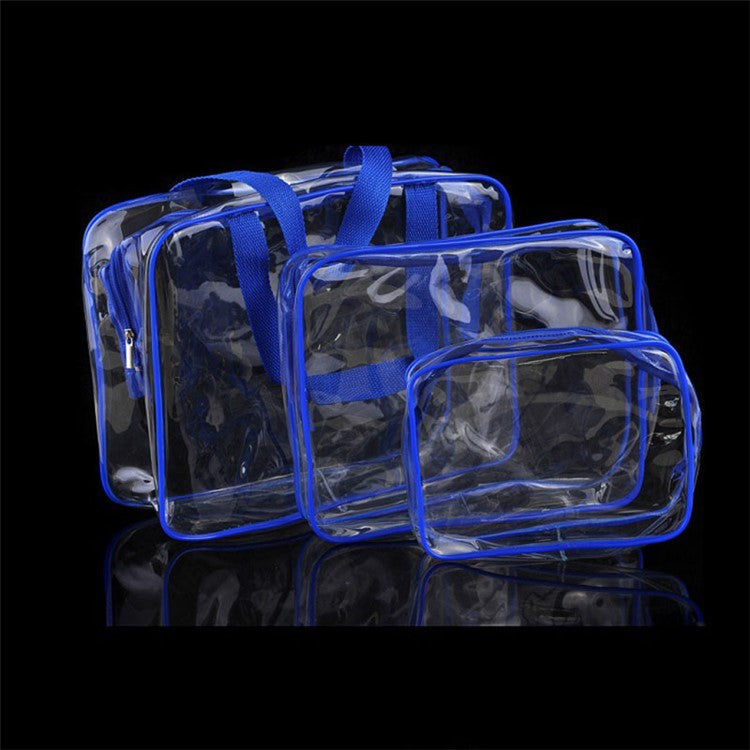 3PCS/Set Clear Cosmetics Bag Make-up Bags Organizer PVC Bag