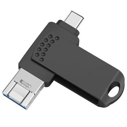 RICHWELL 256GB Swivel Memory Stick, Type C/Lightning/USB 3 in 1 Thumb Drive USB 3.0 Flash Drive