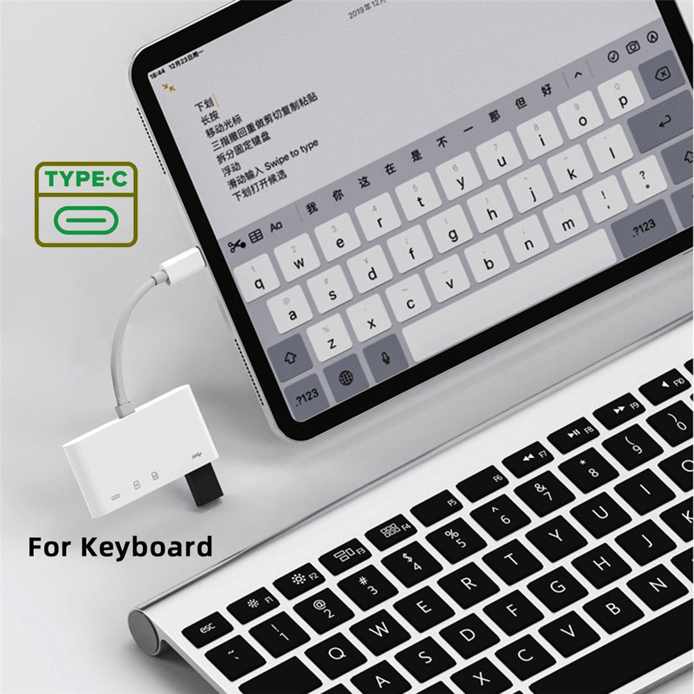 UC-155-SD004 4-in-1 USB 2.0 Type C to SD+TF+USB-A Female Card Reader PD 27W Adapter for Laptop Tablet Phone