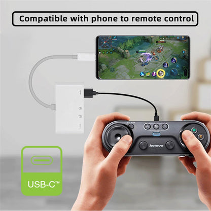 UC-155-SD004 4-in-1 USB 2.0 Type C to SD+TF+USB-A Female Card Reader PD 27W Adapter for Laptop Tablet Phone