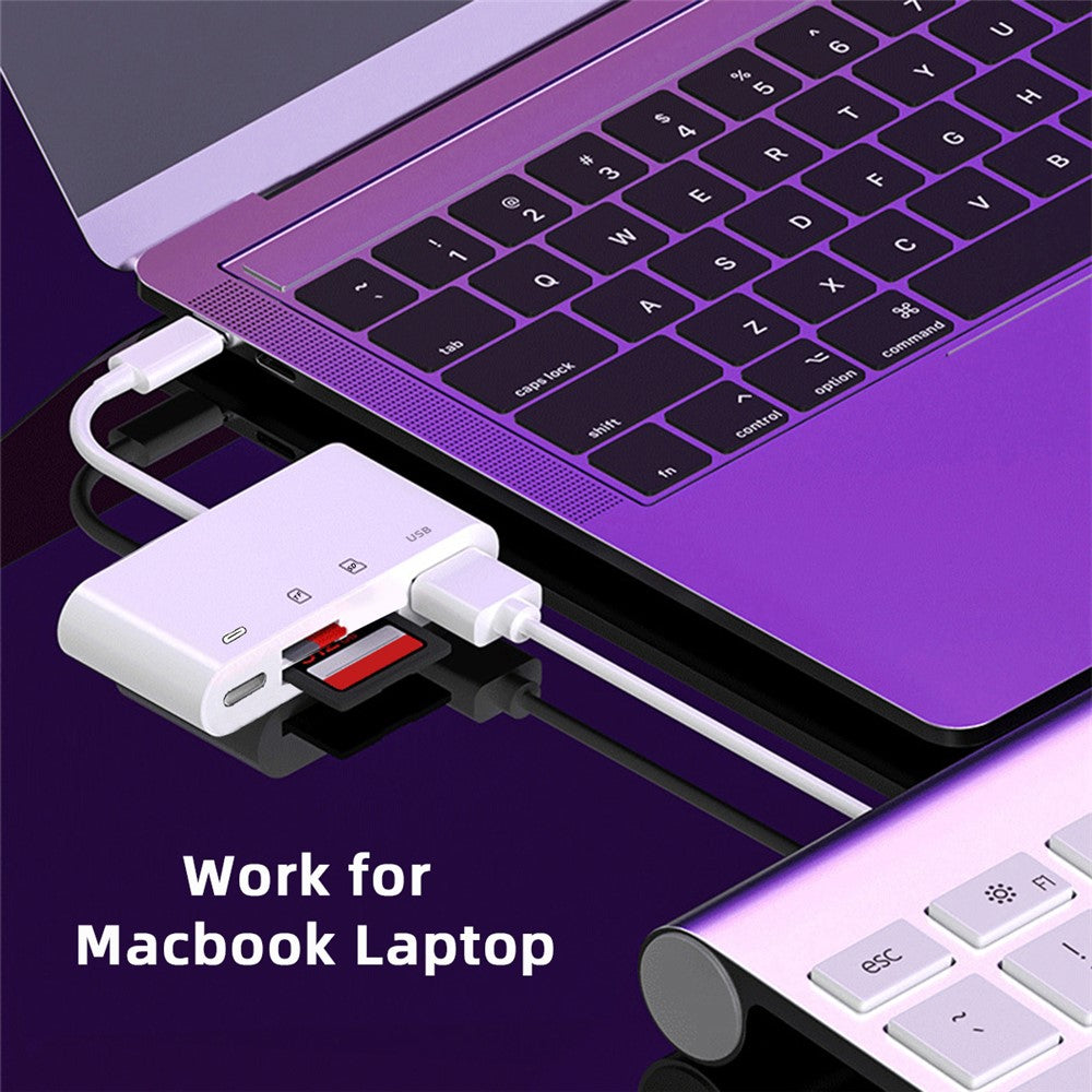 UC-155-SD004 4-in-1 USB 2.0 Type C to SD+TF+USB-A Female Card Reader PD 27W Adapter for Laptop Tablet Phone