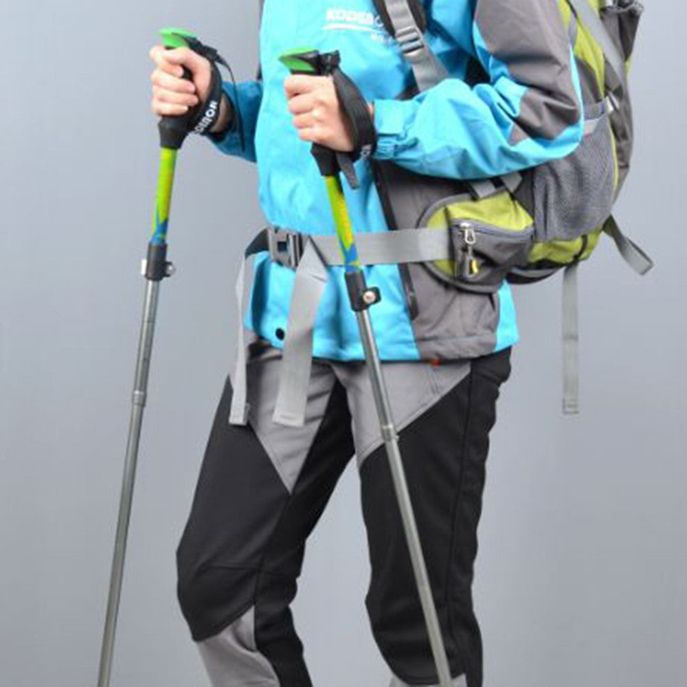 KODENOR 2Pcs Outdoor Trekking Pole Camping 5-Section Aluminum Alloy Walking Stick for 170-190CM Height