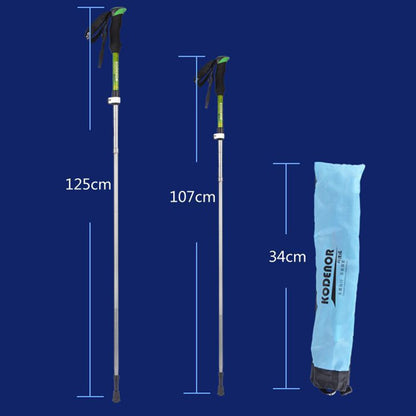 KODENOR 2Pcs Outdoor Trekking Pole Camping 5-Section Aluminum Alloy Walking Stick for 170-190CM Height