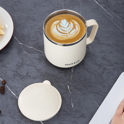 HALIN 350ML PP+304 Stainless Steel Water Cup Tea Milk Coffee Mug with Lid (No FDA Certificate, BPA-Free)