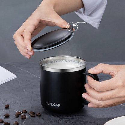 HALIN 350ML PP+304 Stainless Steel Water Cup Tea Milk Coffee Mug with Lid (No FDA Certificate, BPA-Free)