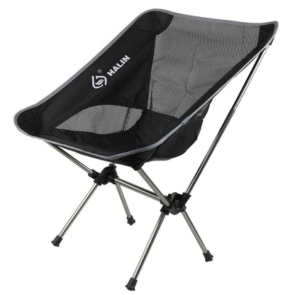 HALIN HS-334 Portable Folding Chair Aluminum Alloy Pole 1200D Oxford Cloth Camping Backrest Chair