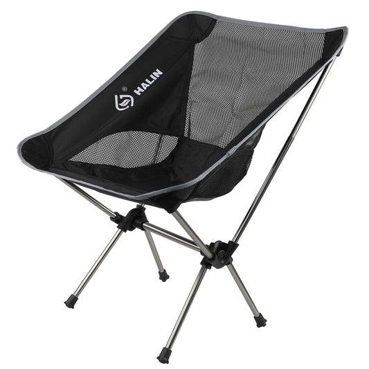 HALIN HS-334 Portable Folding Chair Aluminum Alloy Pole 1200D Oxford Cloth Camping Backrest Chair