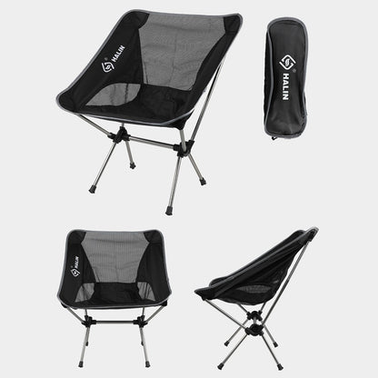 HALIN HS-334 Portable Folding Chair Aluminum Alloy Pole 1200D Oxford Cloth Camping Backrest Chair
