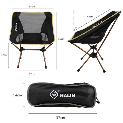 HALIN HS-334 Portable Folding Chair Aluminum Alloy Pole 1200D Oxford Cloth Camping Backrest Chair