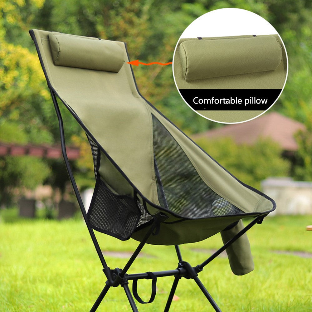 HALIN Portable Foldable Chair Aluminum Alloy Pole 600D Oxford Cloth Camping Fishing Chair