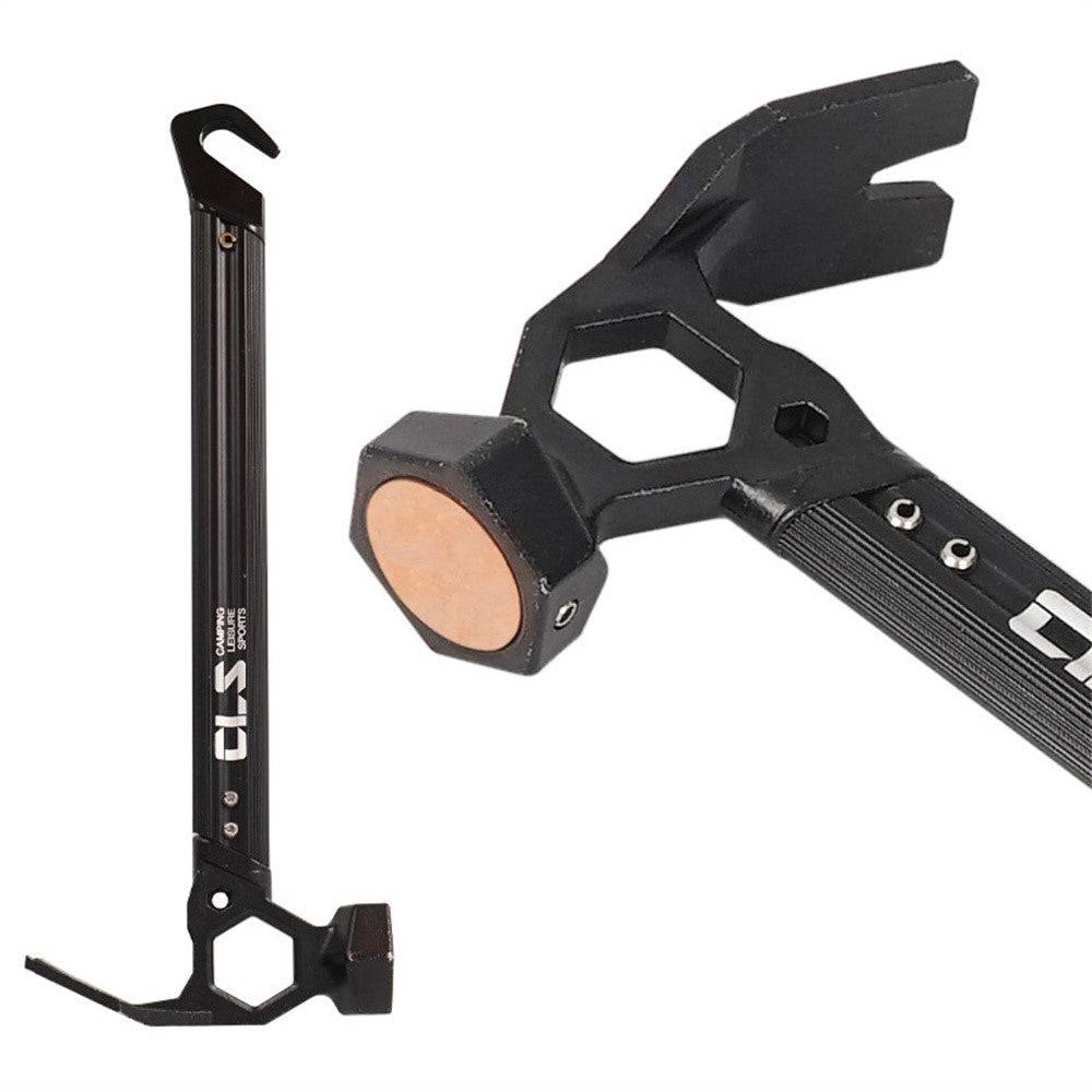 CLS Outdoor Camping Tent Peg Hammer Stainless Steel+Aluminum Alloy Handle Nail Puller