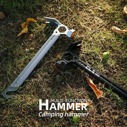 CLS Outdoor Camping Tent Peg Hammer Stainless Steel+Aluminum Alloy Handle Nail Puller